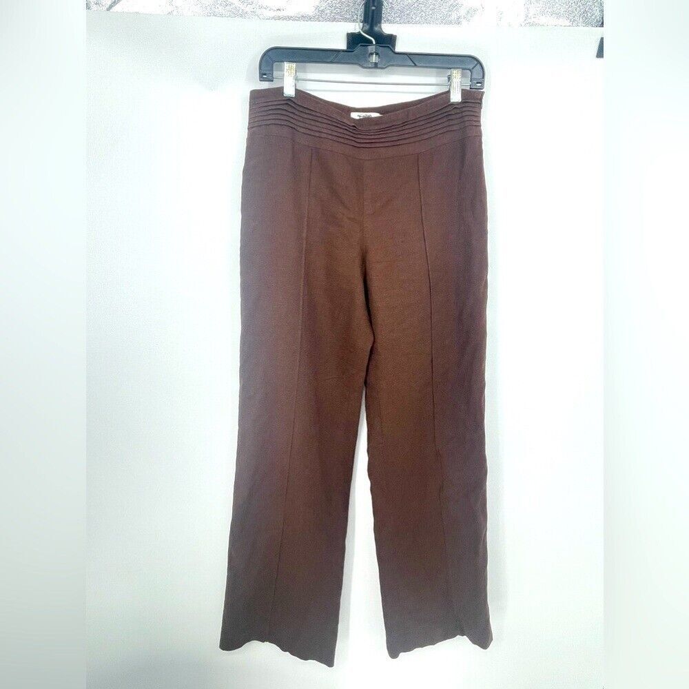 Cato Brown Dress Pants Size 8 Career Pleated High Rise Wide Leg